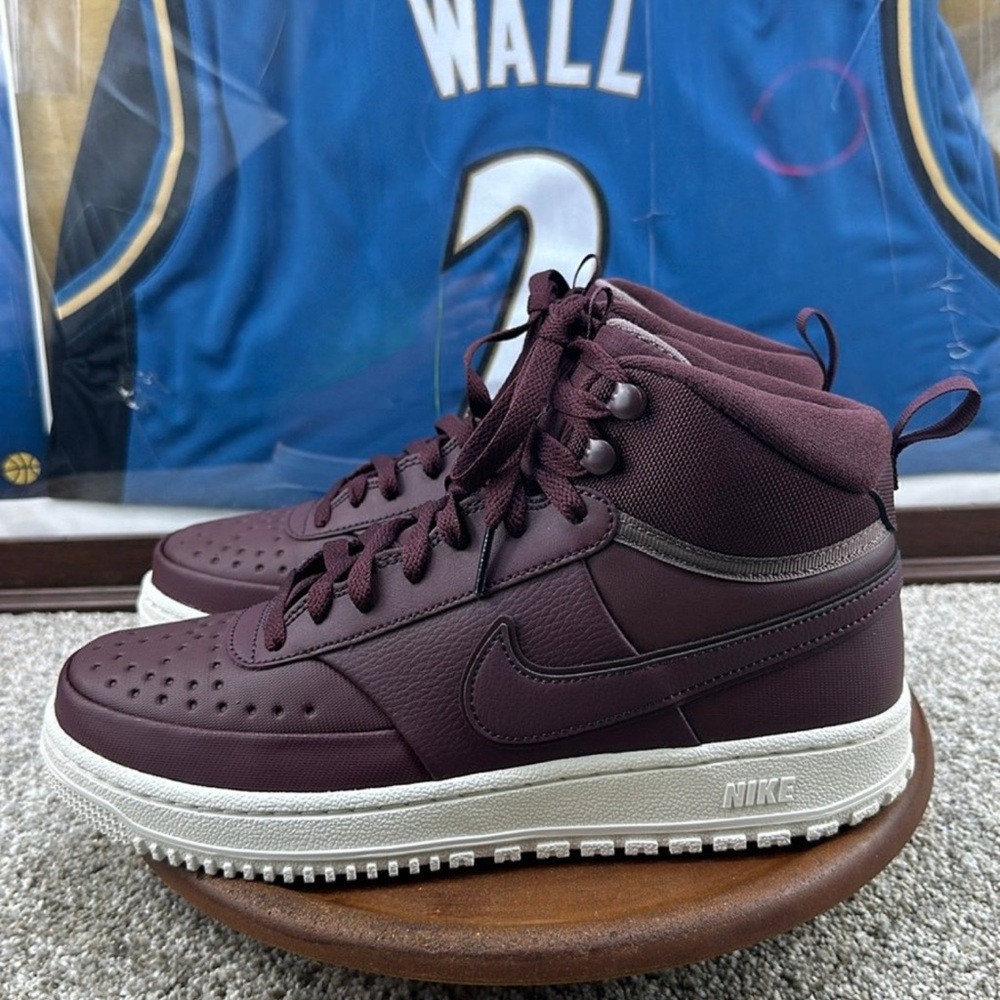 Size 8.5  - Nike Court Vision Mid Burgundy Crush